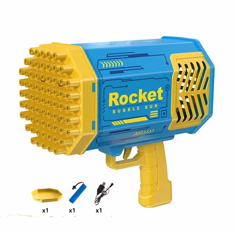 Lanzaburbujas Bazooka con 69 Orificios y Luces LED | BubbleGun