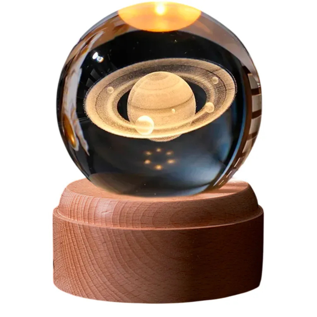 Lámpara de Cristal 3D con Diseño Espacial | CosmicSphere