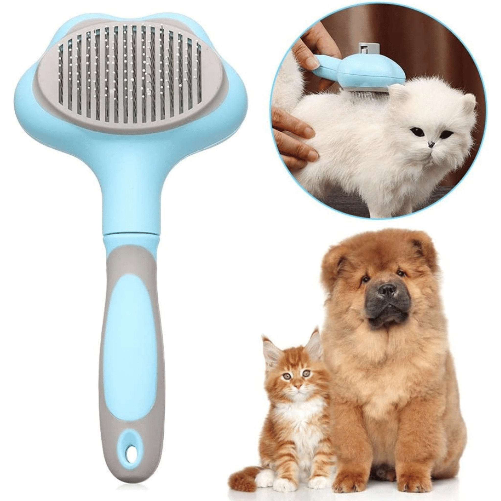 Cepillo para Mascotas con Cerdas Metálicas | Pelufino Pro®