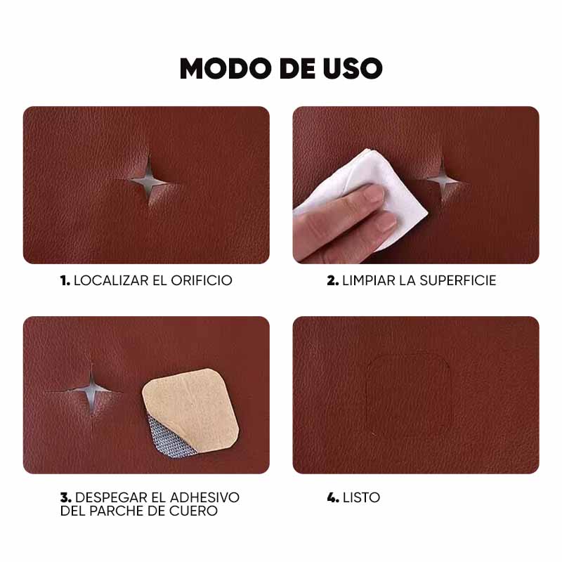 Parches de Reparación de Cuero Sintético Autoadhesivos | PatchPro