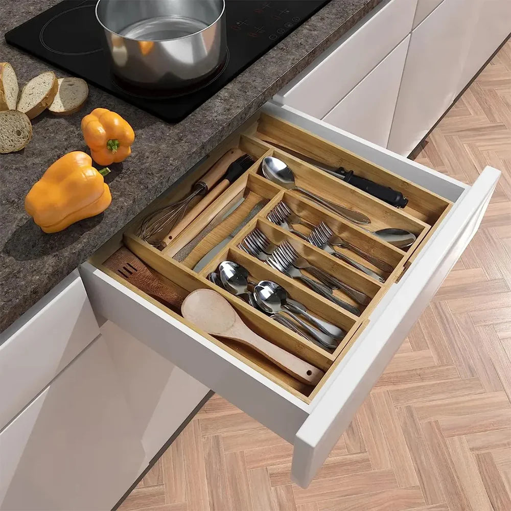 Organizador Multifuncional Extensible de Bambú | BambooFlex