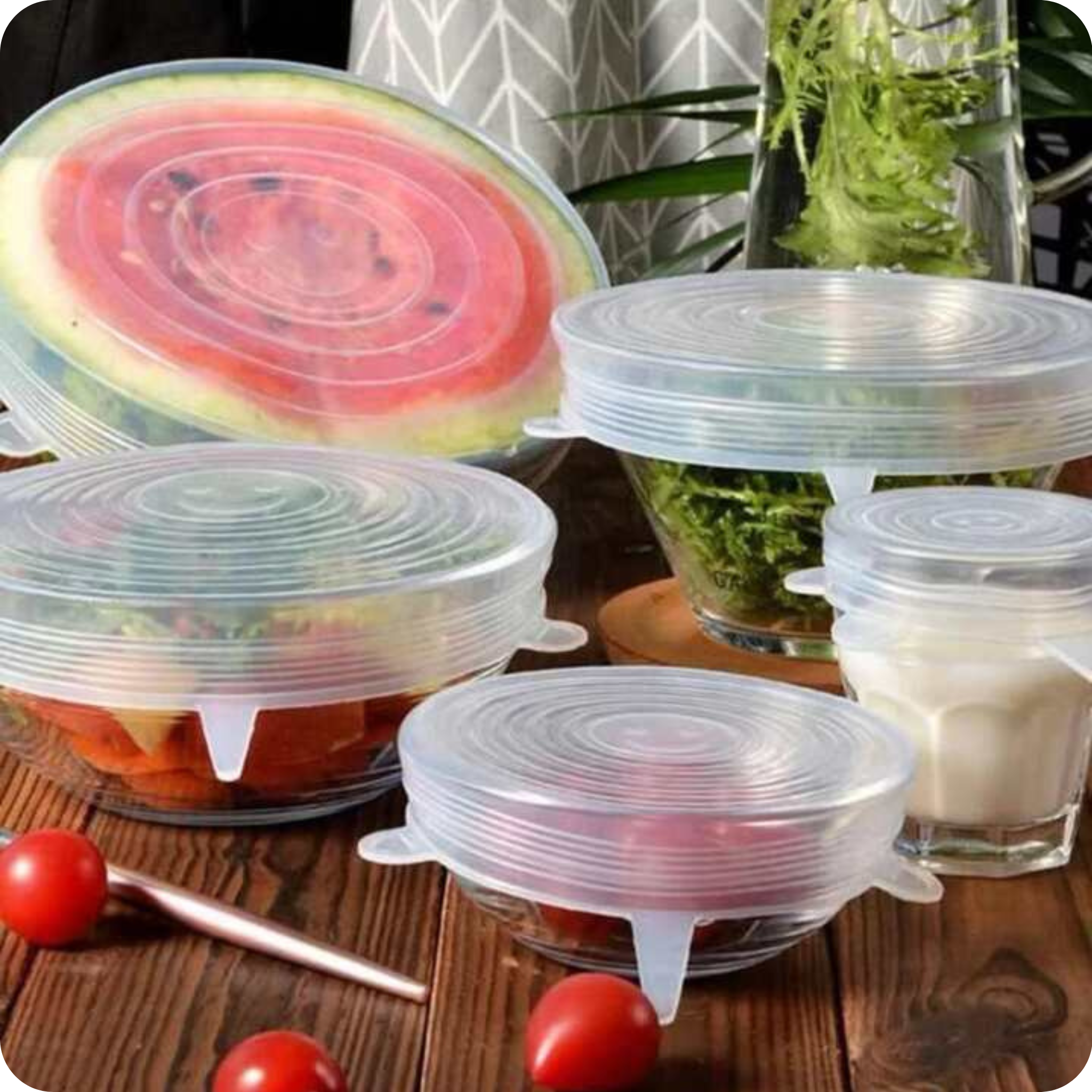 Set de 6 Tapas Elásticas de Silicona | Tapa Max®