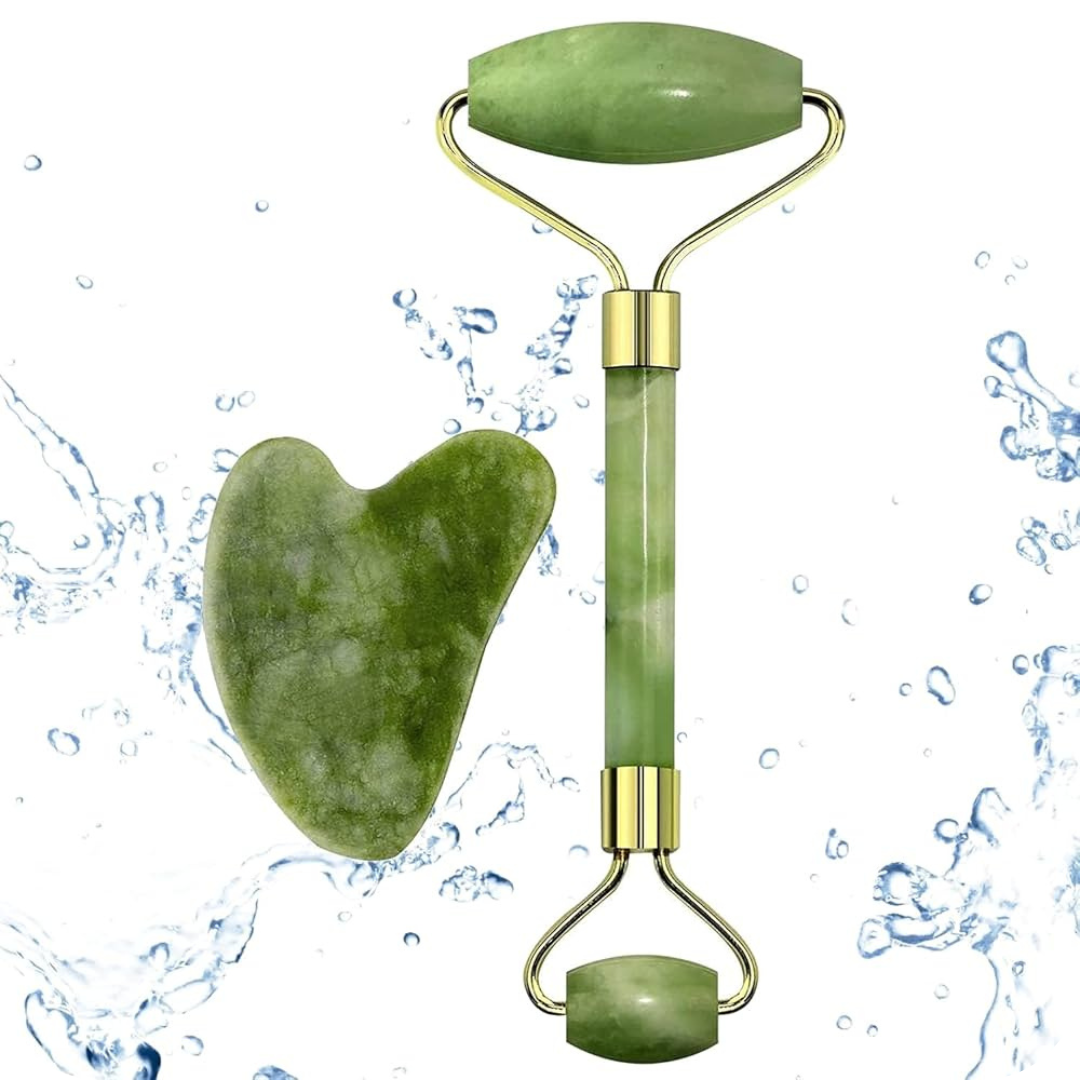 Rodillo Facial de Jade con Masajeador | JadeGlow