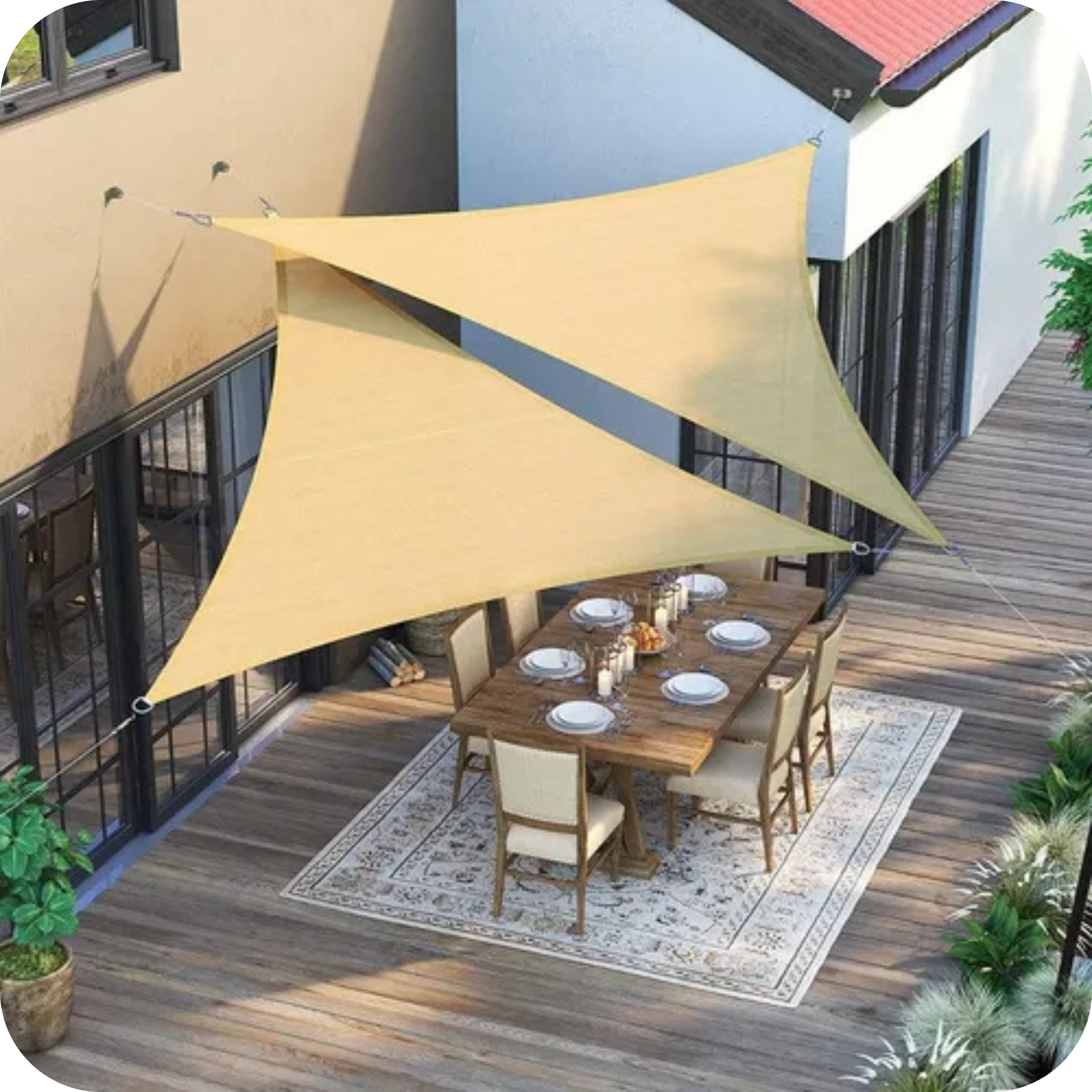 Malla Parasol Triangular Vela Impermeable | Sun Shade Sail