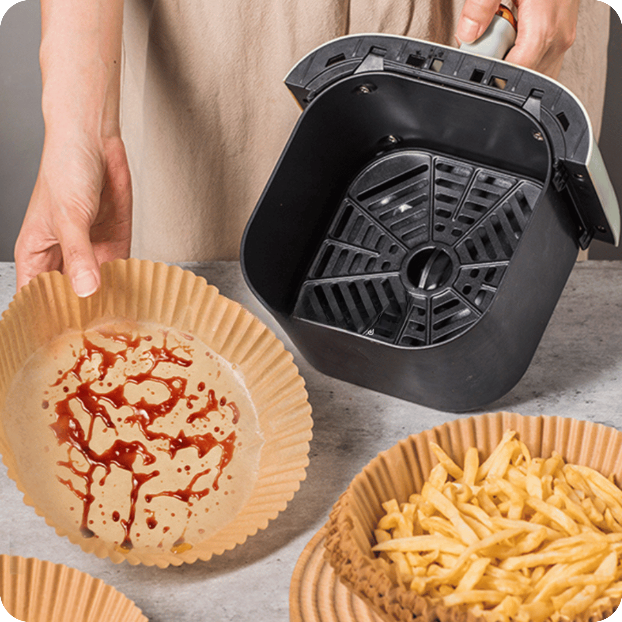 Canasta de Papel para Air Fryer Pack de 50 Unidades | PaperFry