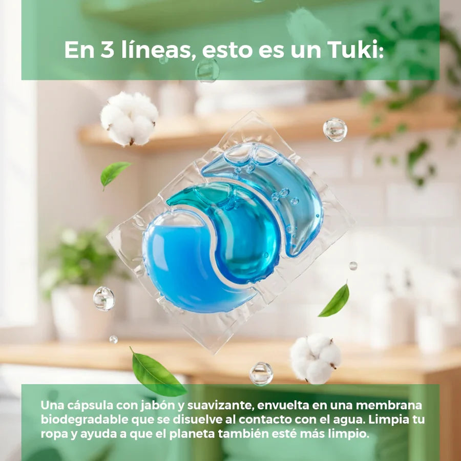 Cápsulas Ecológicas para Lavado de Ropa Aroma Océano | Tuki