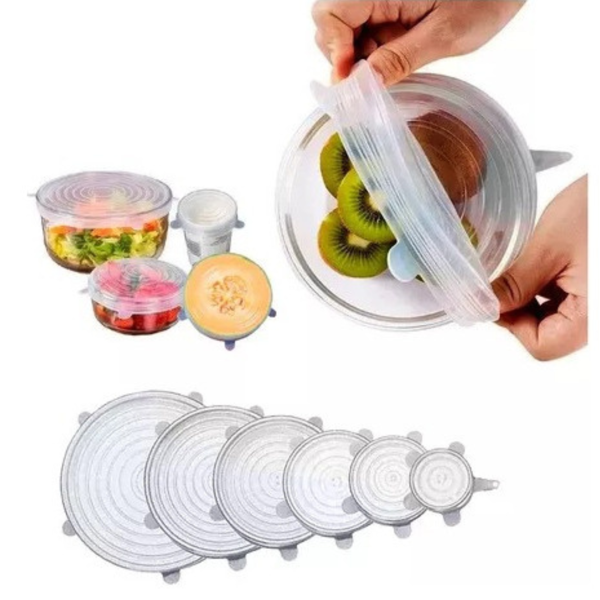Set de 6 Tapas Elásticas de Silicona | Tapa Max®