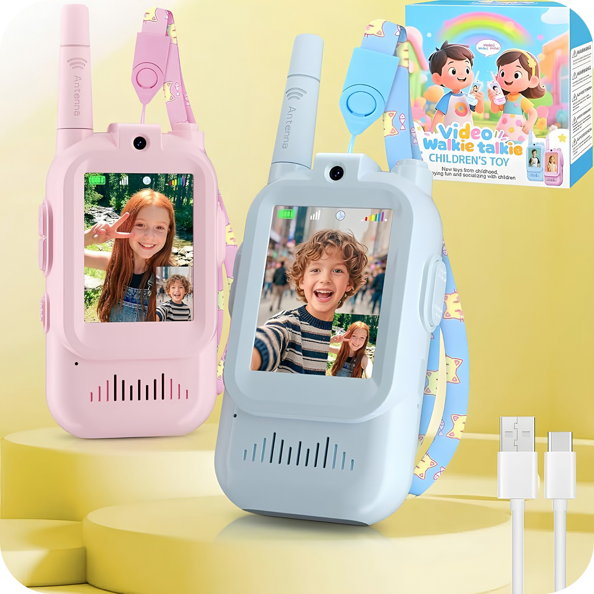 Walkie Talkies de Video con Cámara para Niños Pack 2 | KidTalk