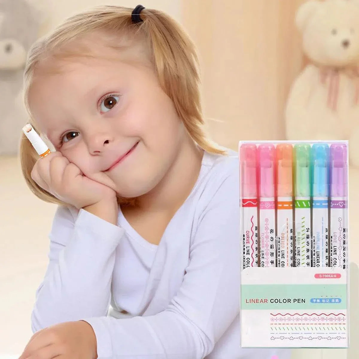 Set de 6 Marcadores con Punta y Rodillo Diseños Variados | ArtRoll