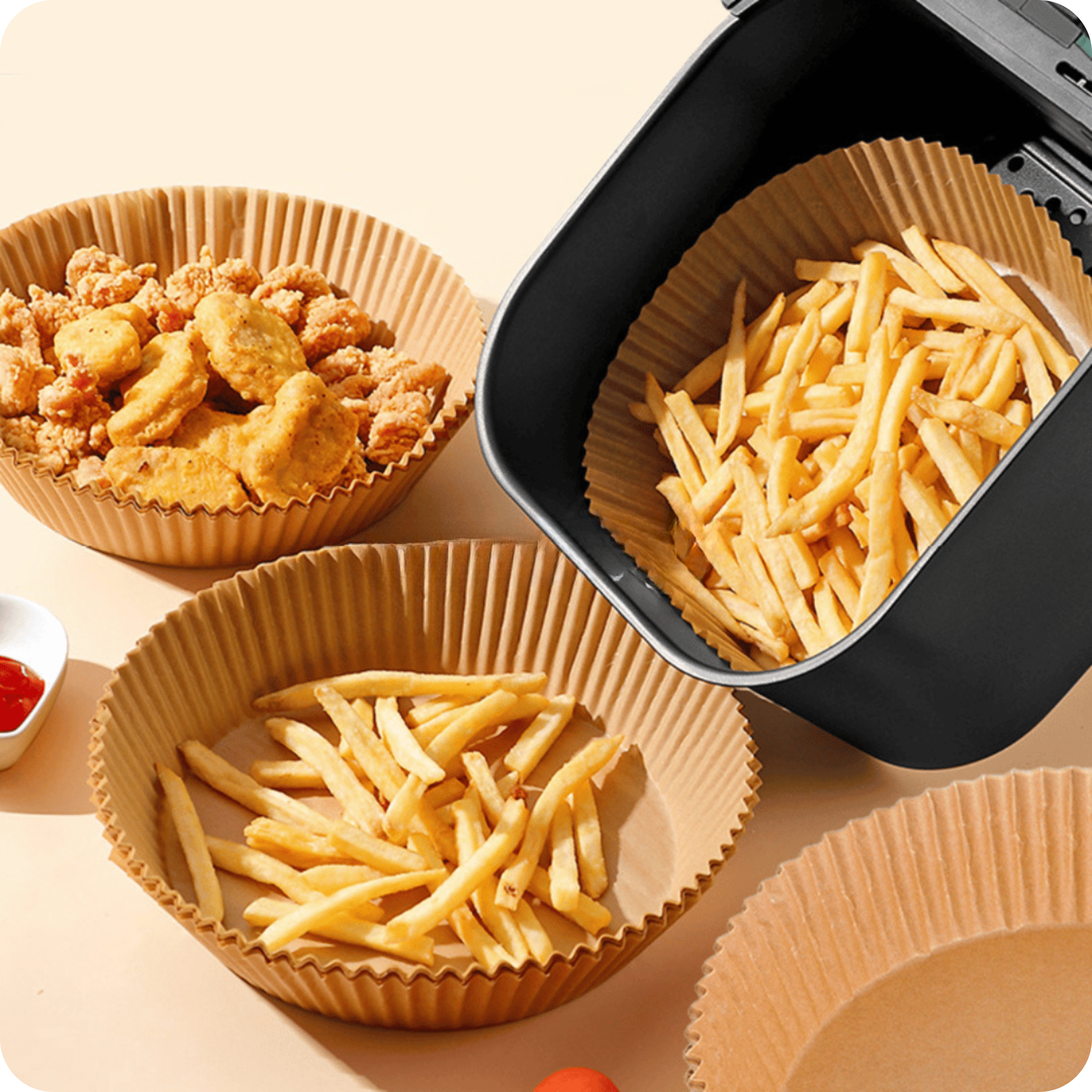 Canasta de Papel para Air Fryer Pack de 50 Unidades | PaperFry