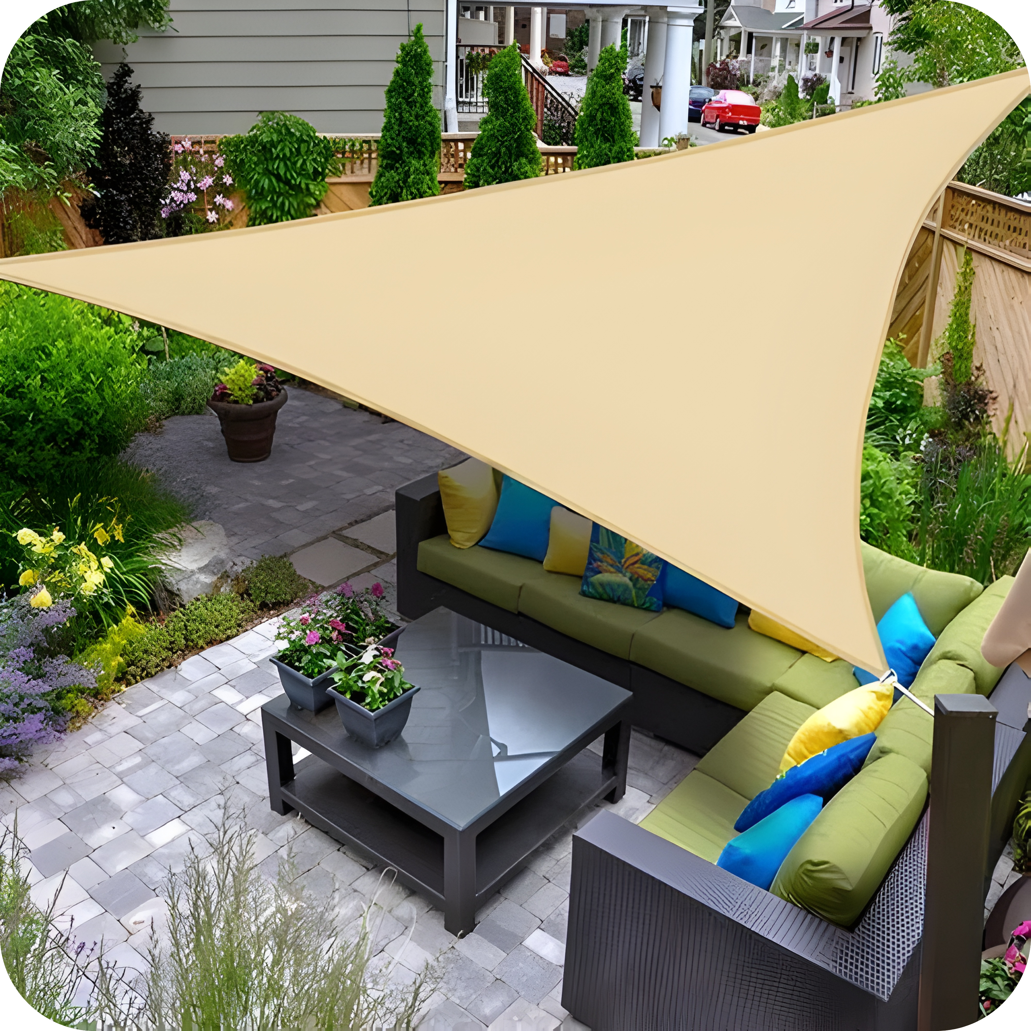 Malla Parasol Triangular Vela Impermeable | Sun Shade Sail