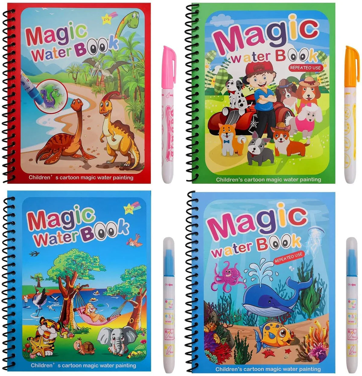 Set de 2 Libros Coloreables con Agua para Niños | MagicBook