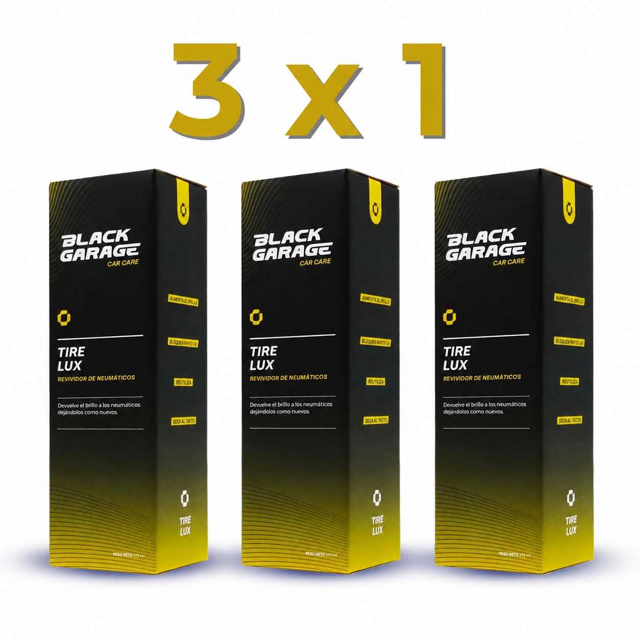 Tire Luxe - Revividor de Neumáticos 3x1 | BLACK GARAGE