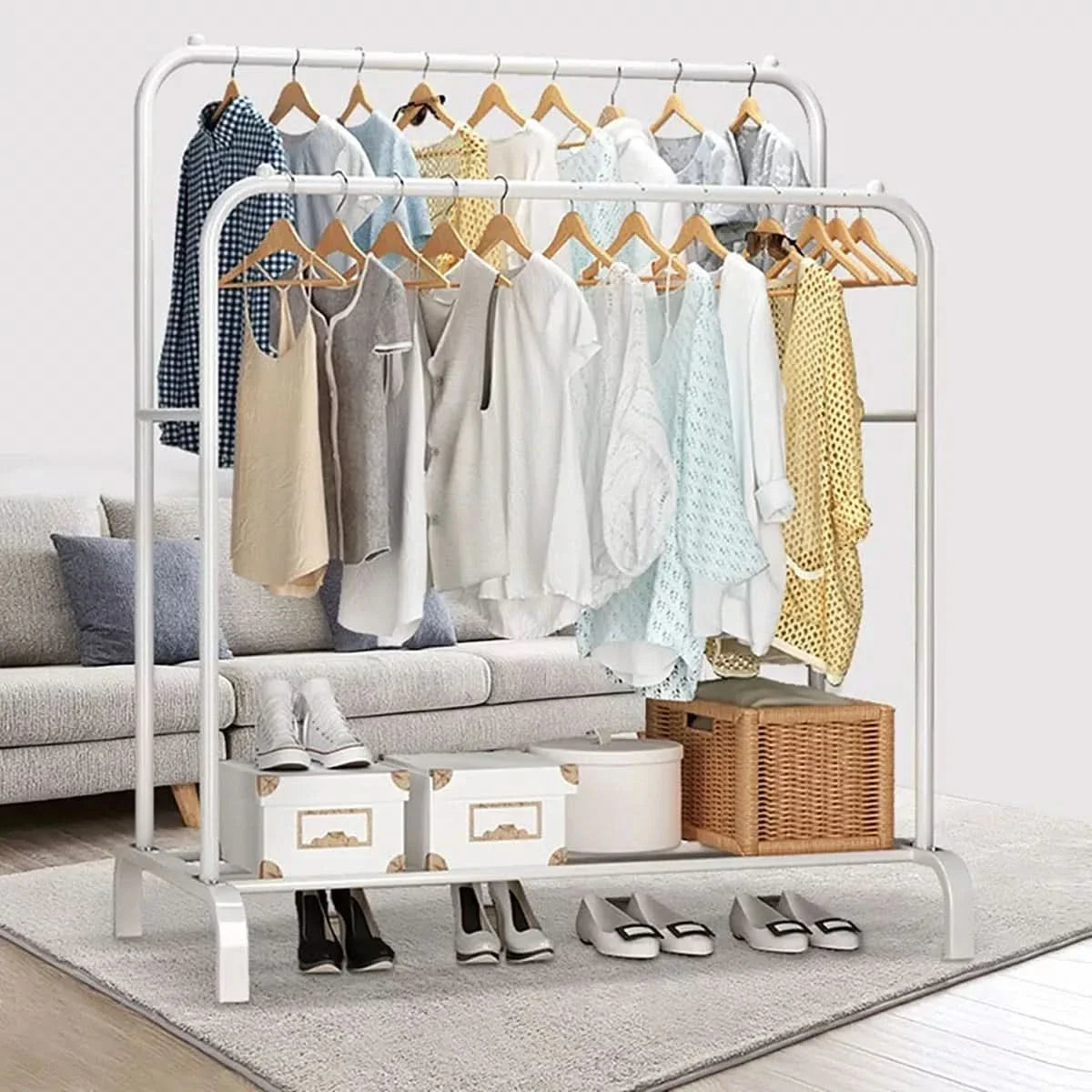 Perchero Doble para Ropa y Calzado | MaxRack