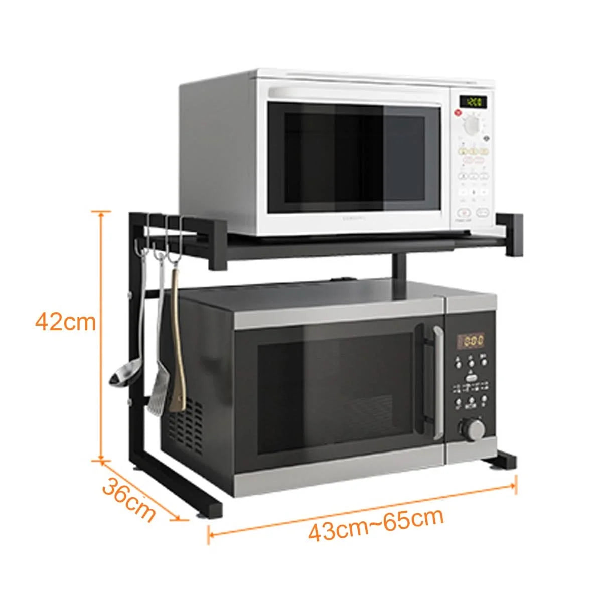 Estante de Metal para microondas con largo ajustable | MetalMax