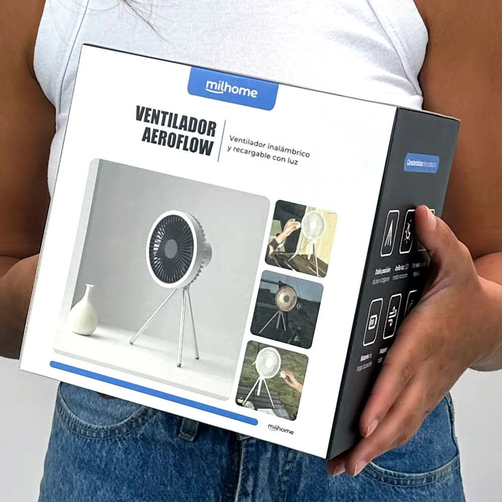 Ventilador Aeroflow Inalámbrico y Recargable | Milhome