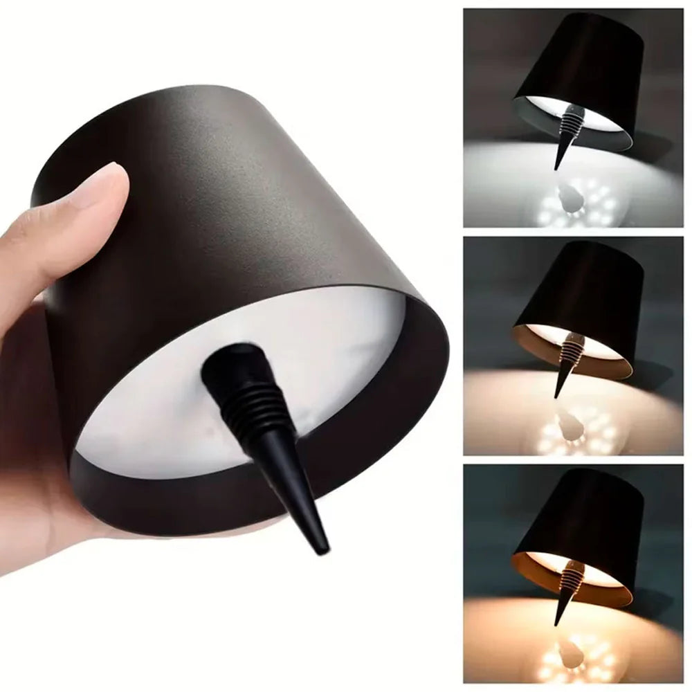 Lampara Botella Inalámbrica Táctil de 3 Colores y Atenuación | GlowBottle