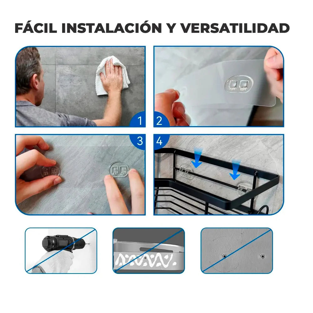 Set de 5 Estantes para Baño con Esquineros Autohadesivo | CornerNest