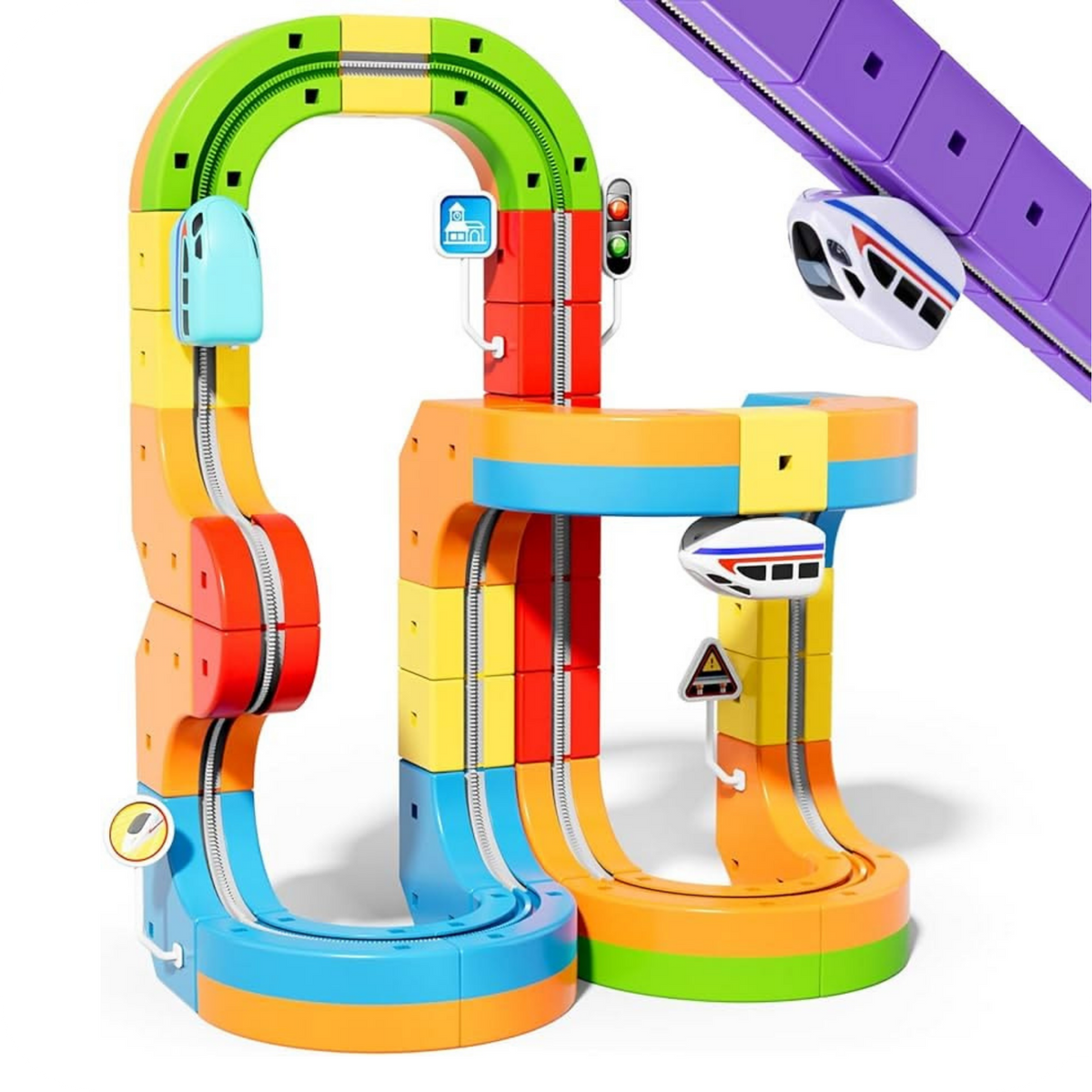 Pista Magnética Armable con Tren para Niños | MagTrack