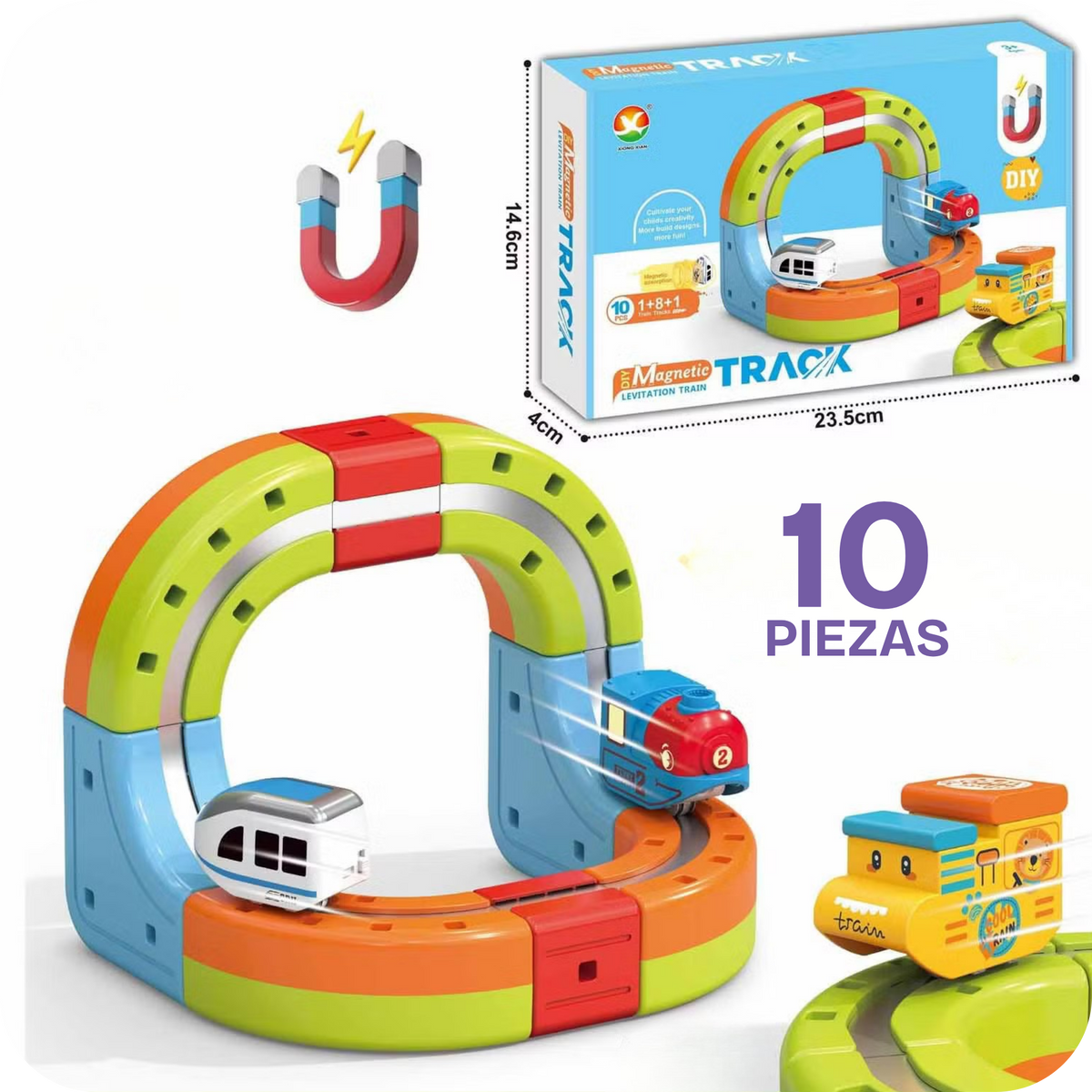 Pista Magnética Armable con Tren para Niños | MagTrack