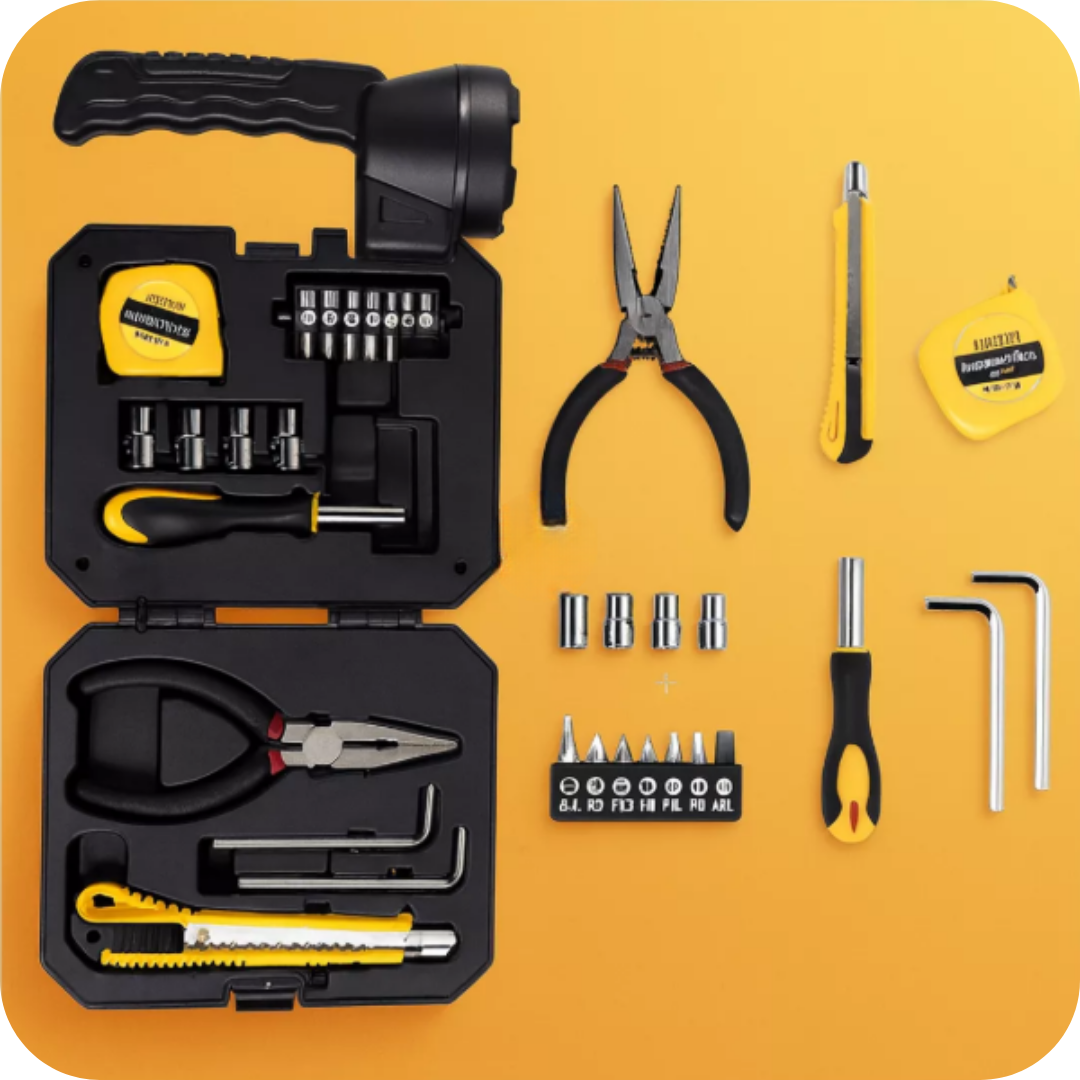 Light Master Kit™ Linterna solar recargable con kit de herramientas