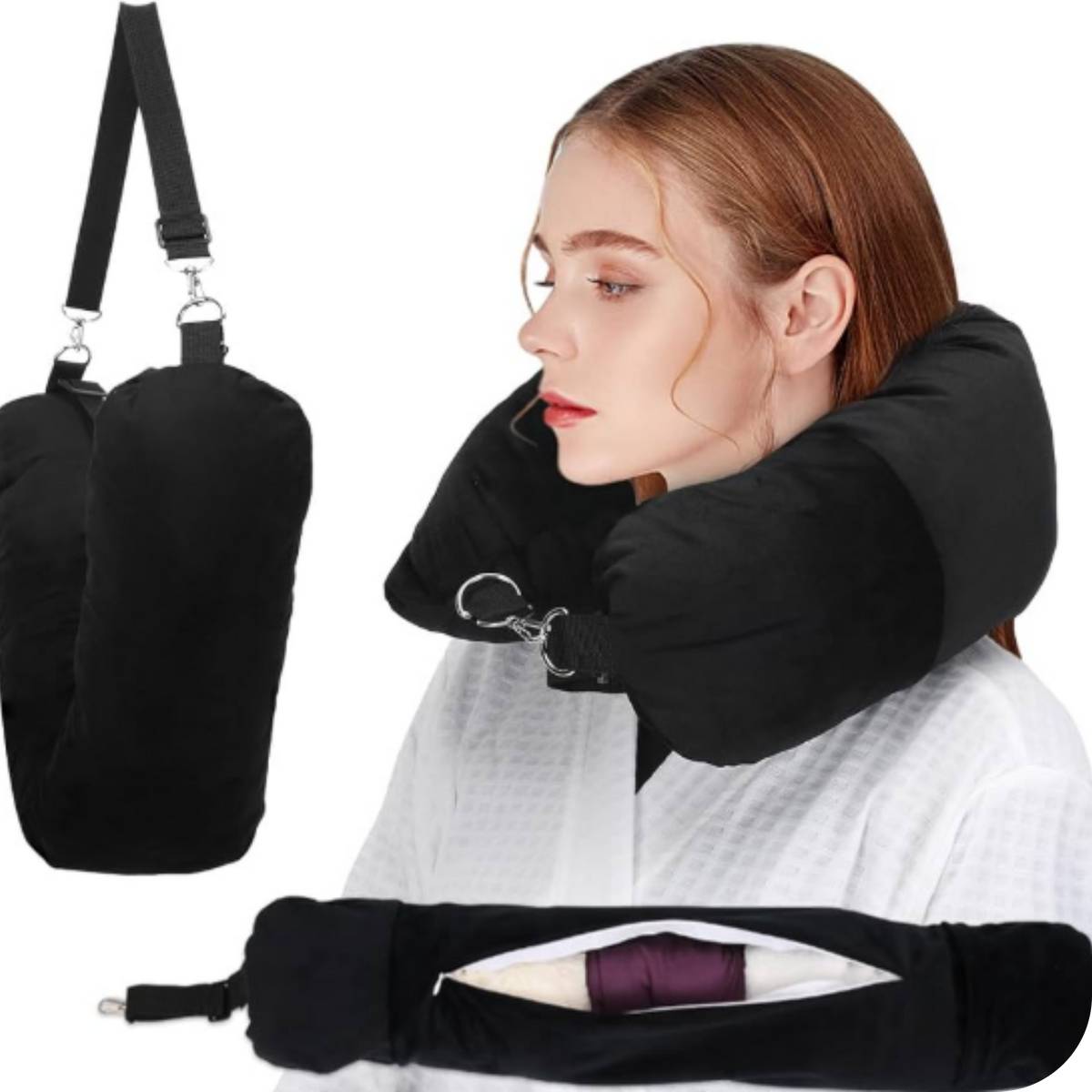 Almohada Rellenable 2 en 1 Convertible en Bolso | TravelRest