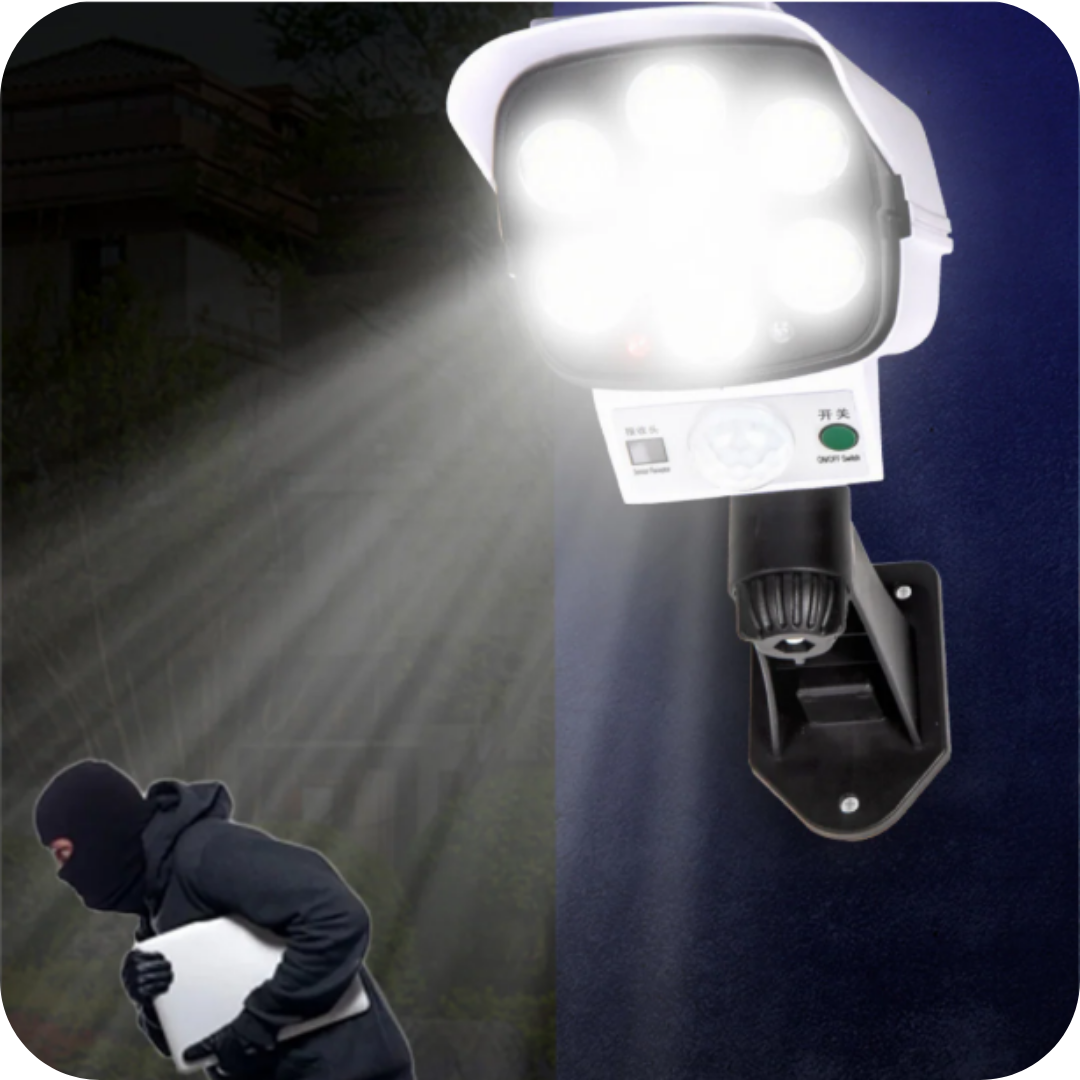 Luz Solar LED con Sensor y Efecto Cámara de Vigilancia | SecureLight Cam