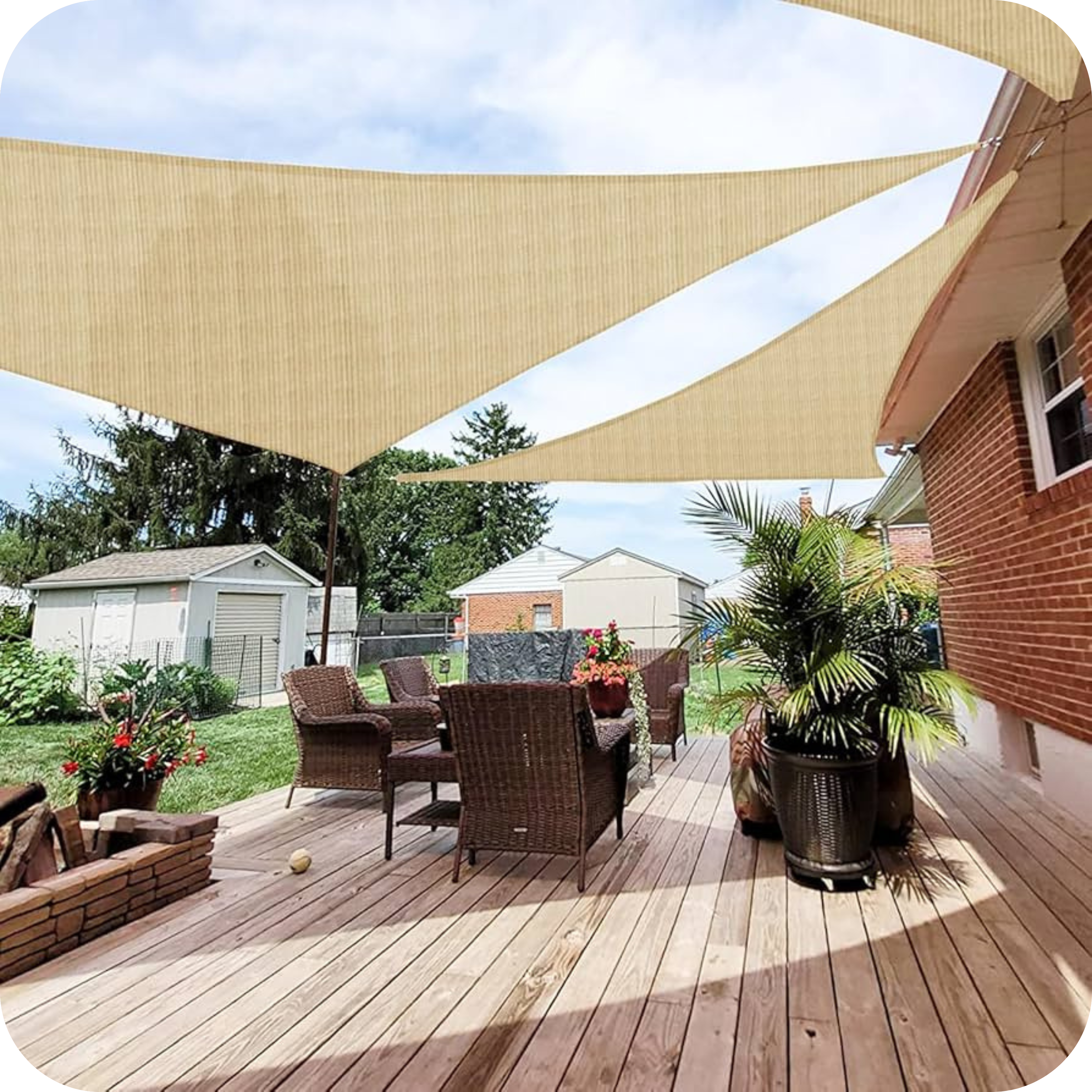 Malla Parasol Triangular Vela Impermeable | Sun Shade Sail
