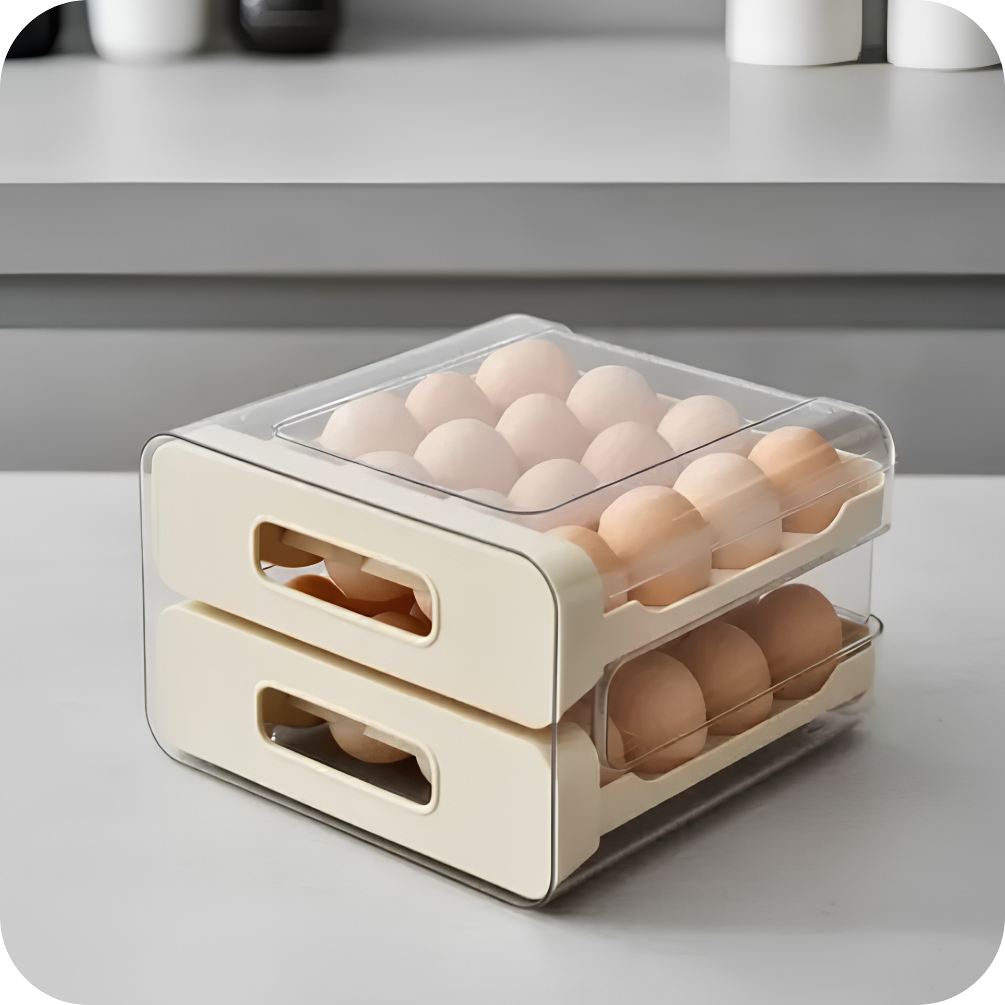 Organizador de Huevos Apilable con Cajones para Heladera | EggBox