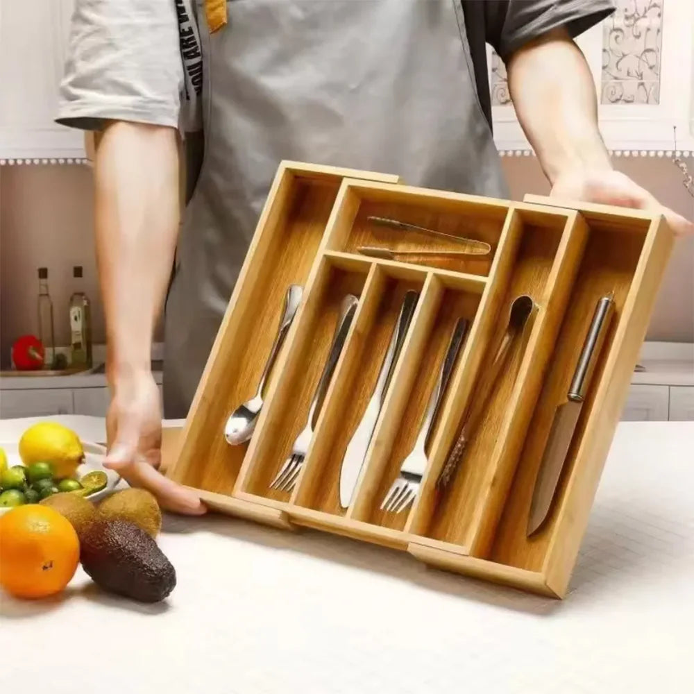 Organizador Multifuncional Extensible de Bambú | BambooFlex