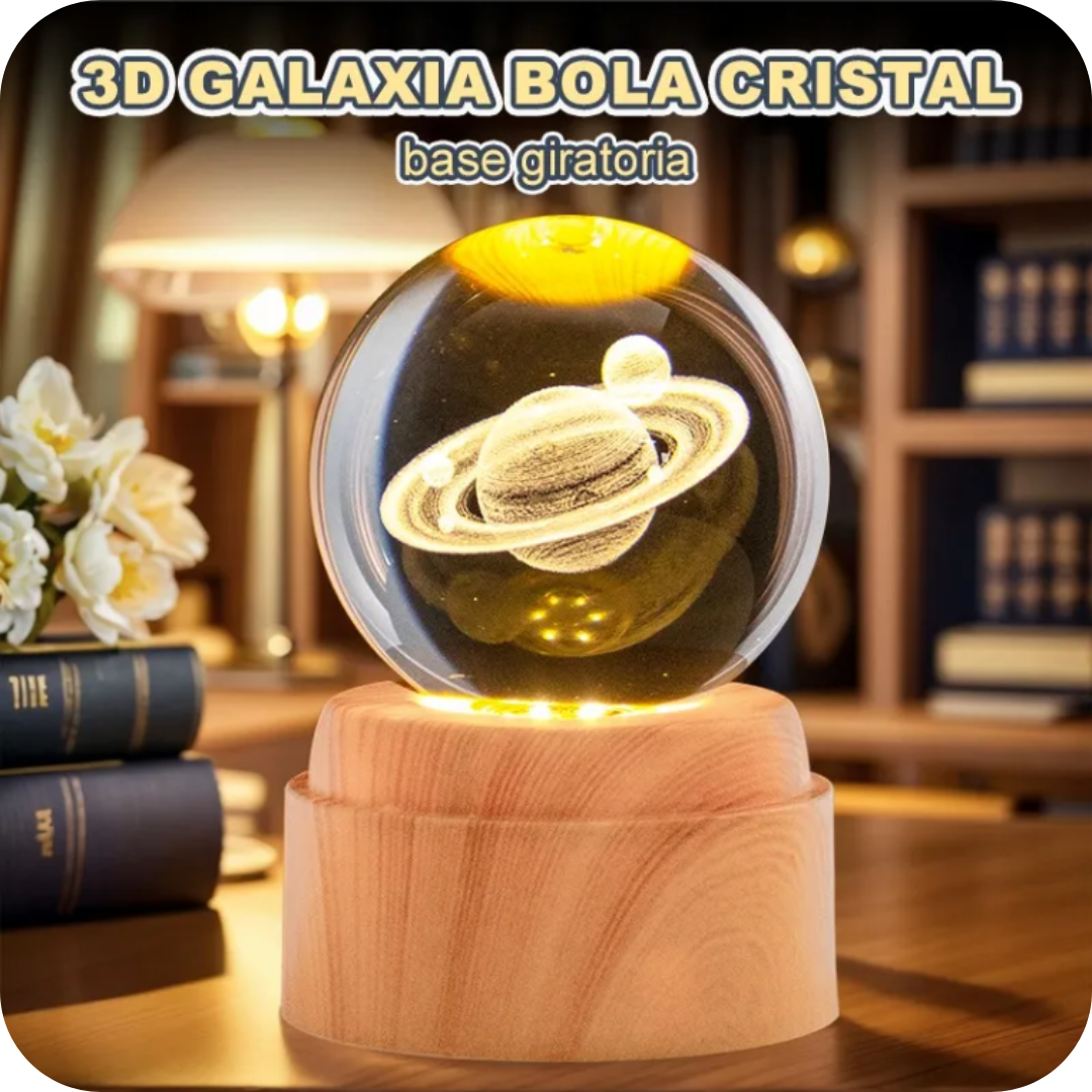 Lámpara de Cristal 3D con Diseño Espacial | CosmicSphere