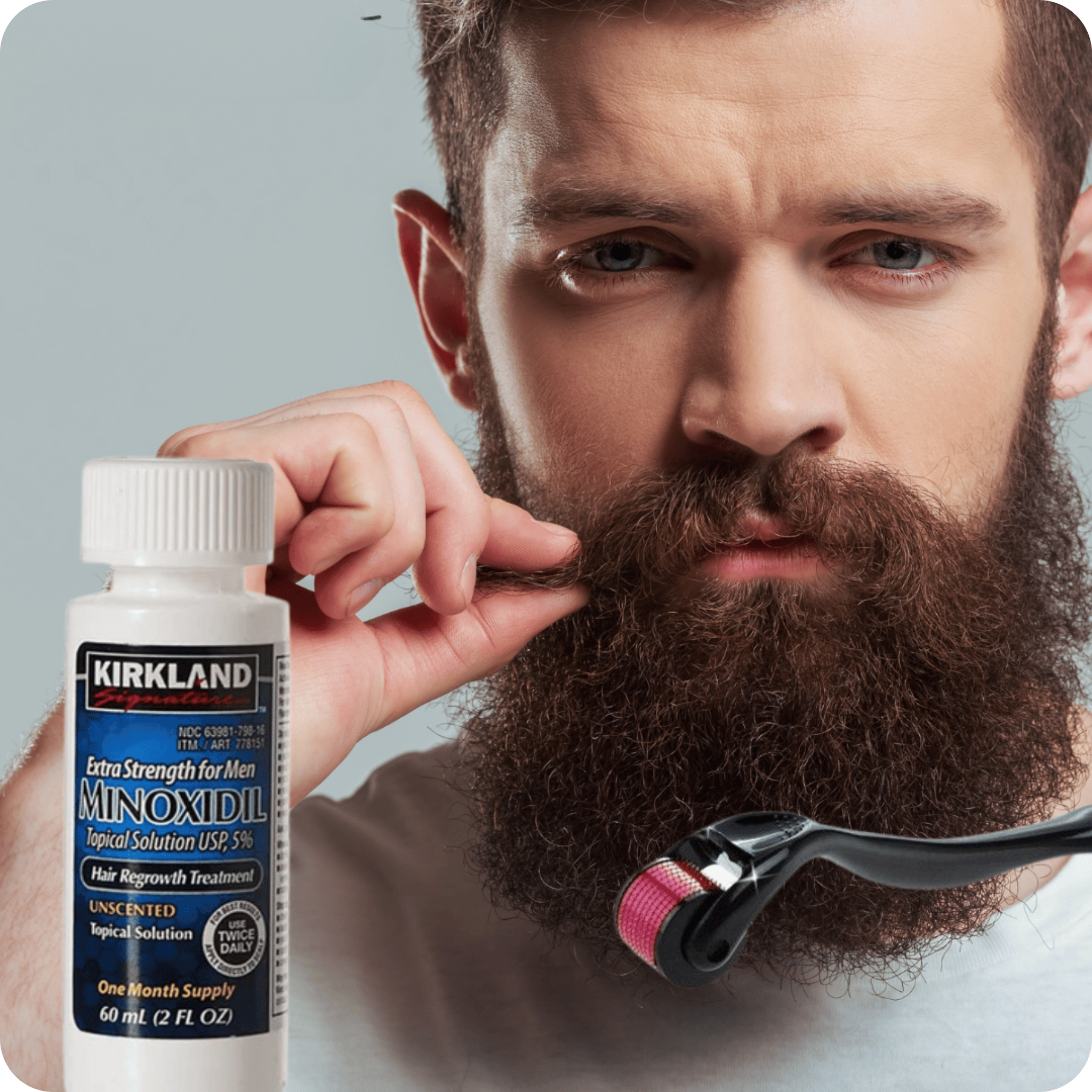 Tratamiento para Barba y Cabello + Derma Roller de Regalo | MinoxiMen®