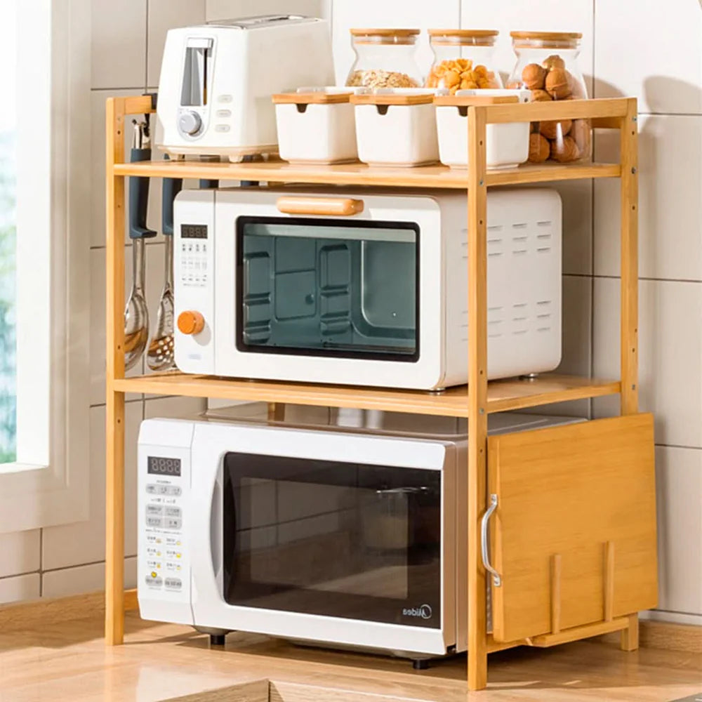 Organizador de Cocina 2 Estante de Bambú | Milhome