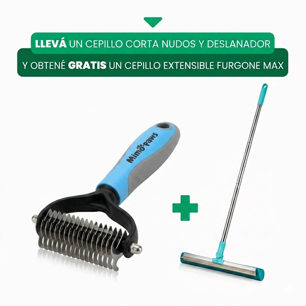 Cepillo Corta Nudos y Deslanador + Cepillo Extensible FurGone Max | MimoPaws