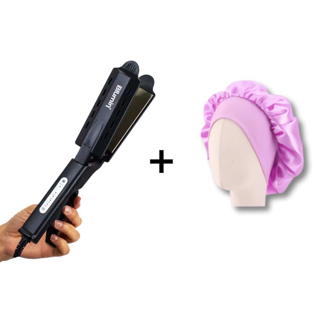 Plancha de Pelo Profesional IonicWave + Gorro de Satén para Dormir De Regalo