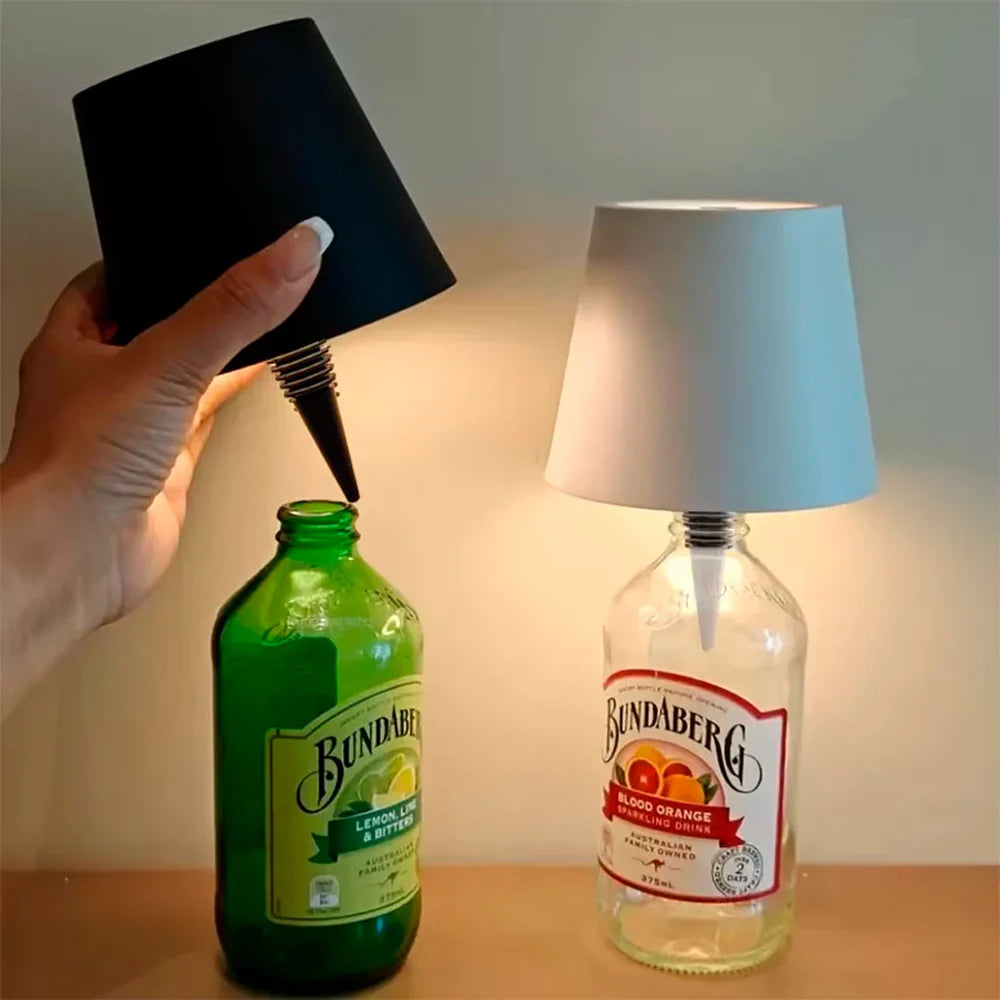 Lampara Botella Inalámbrica Táctil de 3 Colores y Atenuación  | GlowBottle