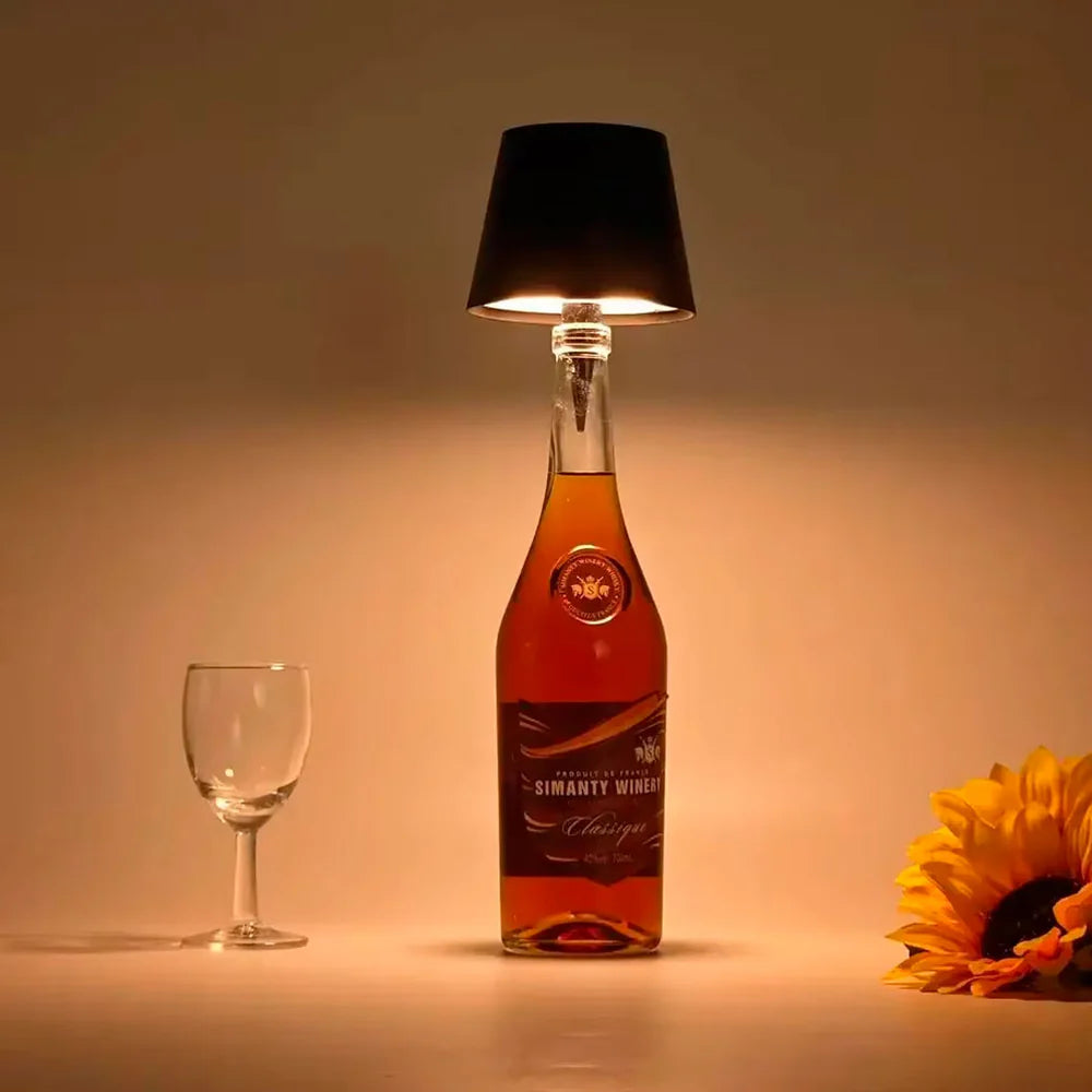 Lampara Botella Inalámbrica Táctil de 3 Colores y Atenuación  | GlowBottle