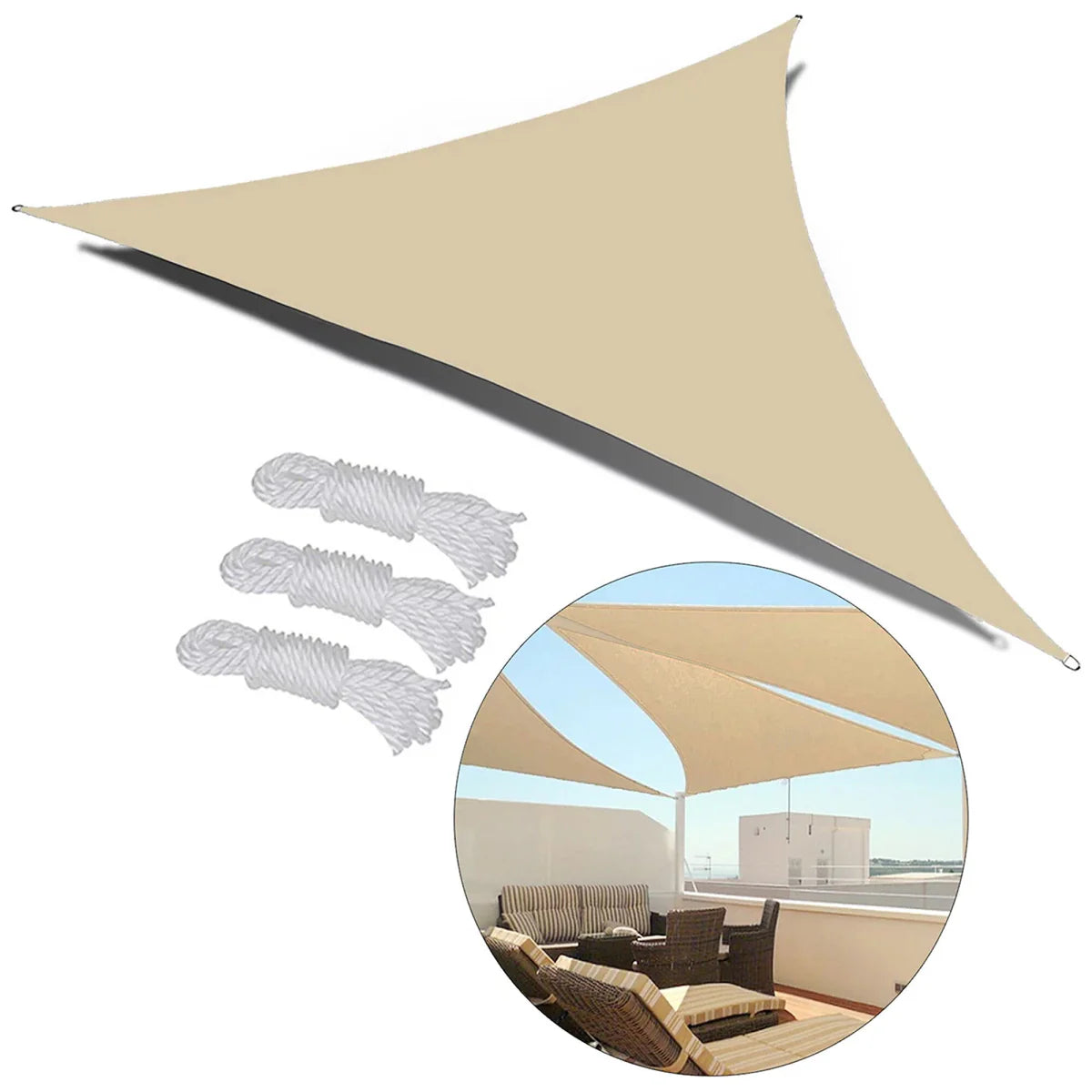 Malla Parasol Triangular Vela Impermeable | Sun Shade Sail