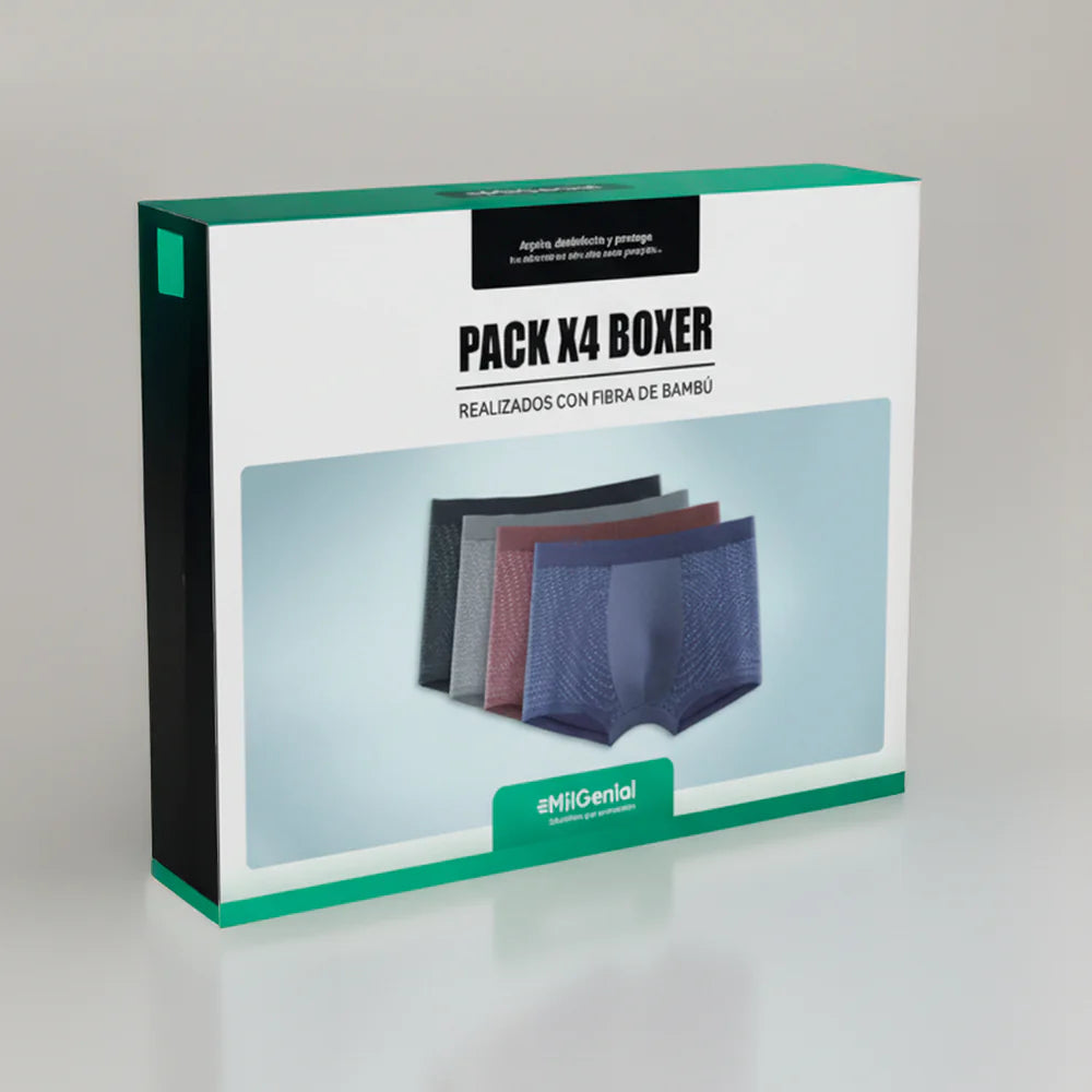 Pack de 4 Boxer de Fibra de Bambú  | BambooFlex