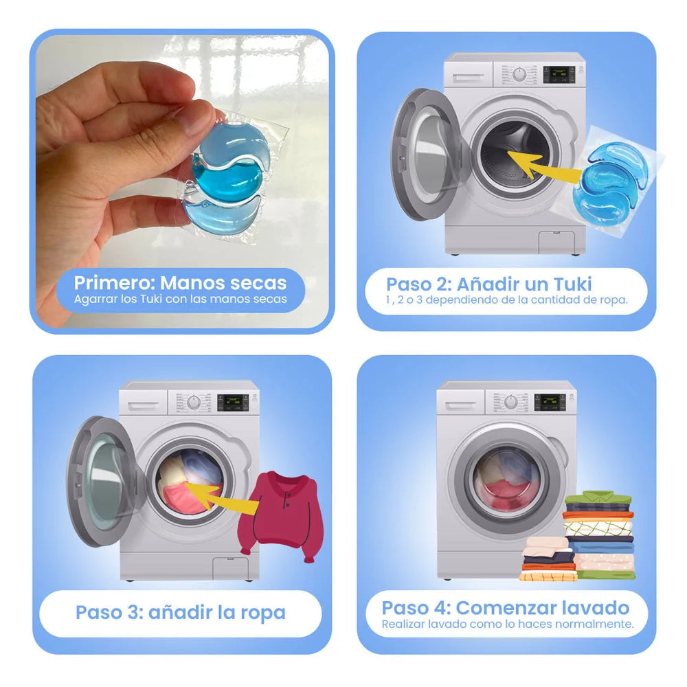 Cápsulas Ecológicas para Lavado de Ropa Aroma Océano | Tuki
